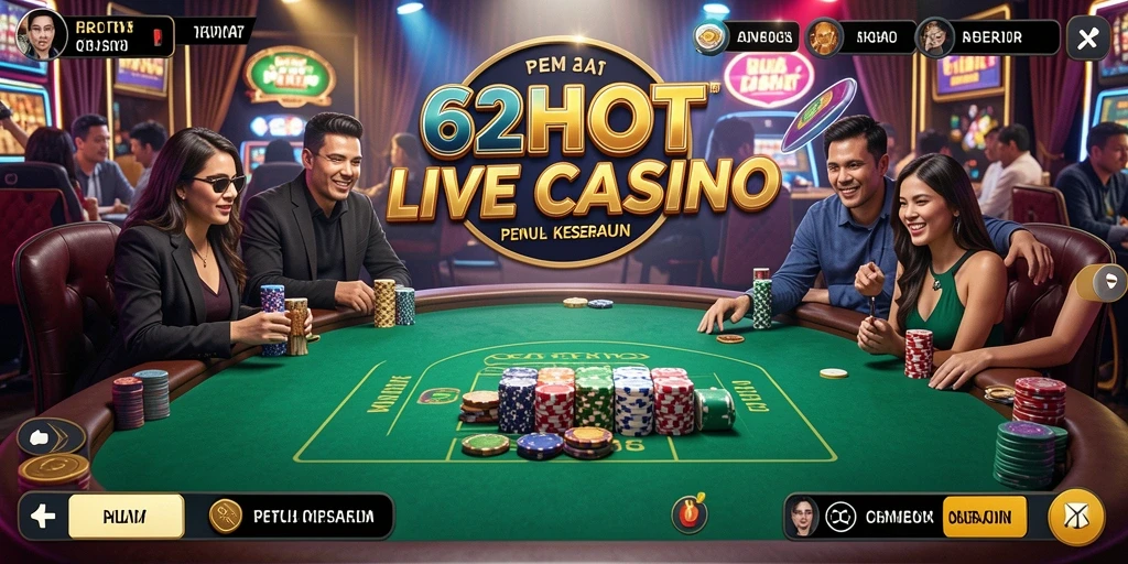 Tampilan gameplay Live Casino menarik di 62HOT.