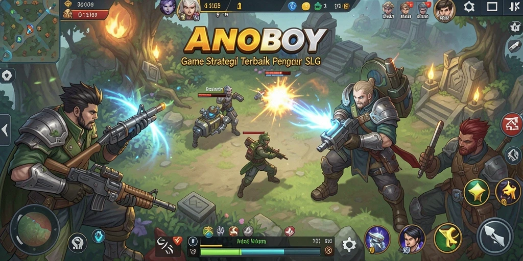 Tampilan gameplay ANOBOY yang penuh strategi dan aksi.