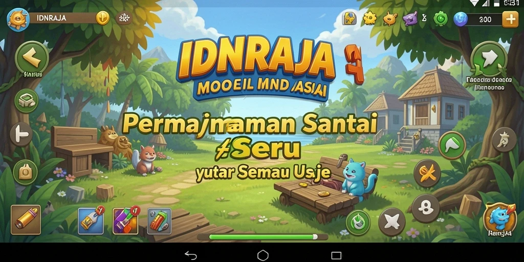 Tampilan gameplay menarik dari IDNRAJA yang penuh warna.