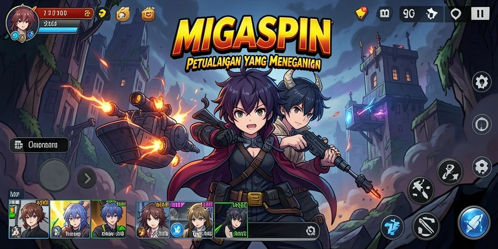 Tampilan gameplay menakjubkan dengan karakter anime yang hidup.