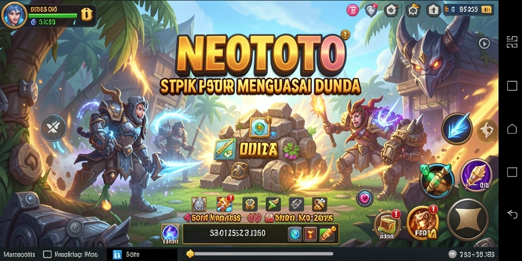 Tangkapan layar gameplay NEOTOTO menunjukkan pertempuran strategi yang intens.