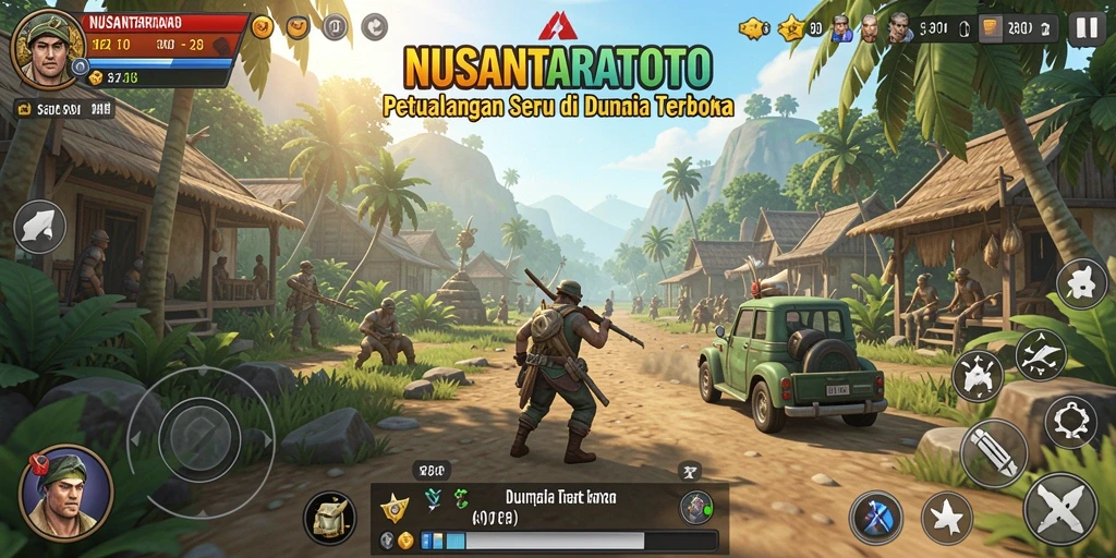 Screenshot gameplay NUSANTARATOTO menampilkan petualangan seru di dunia terbuka.