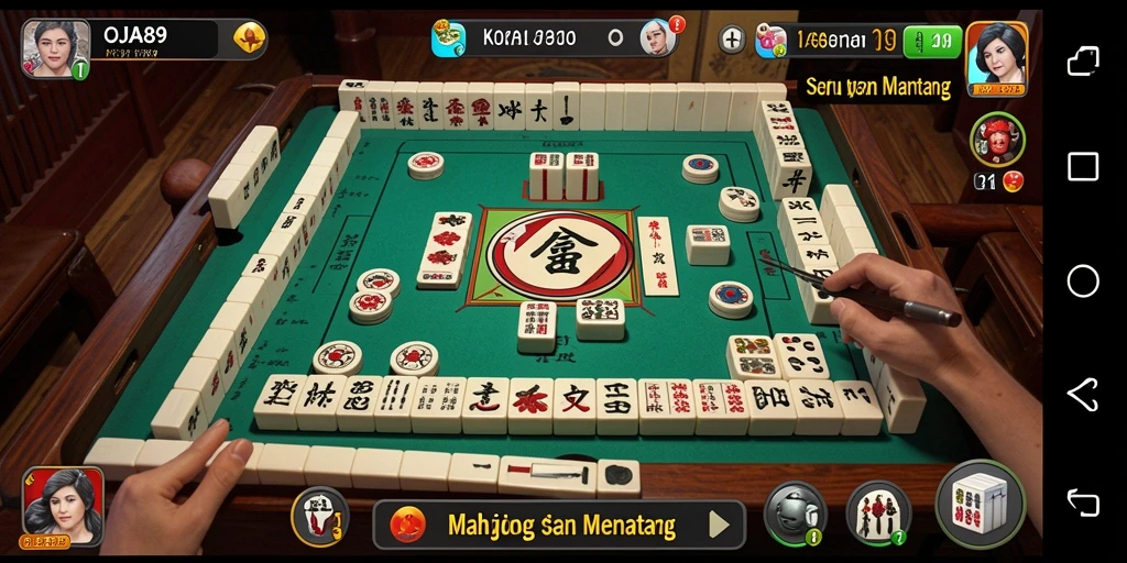 Screenshot OJA89 menampilkan gameplay Mahjong yang menarik dan seru.