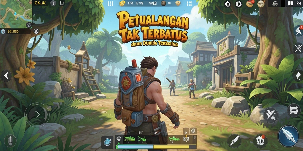 Tangkapan layar gameplay OKJK menampilkan dunia terbuka yang luas dan menarik.