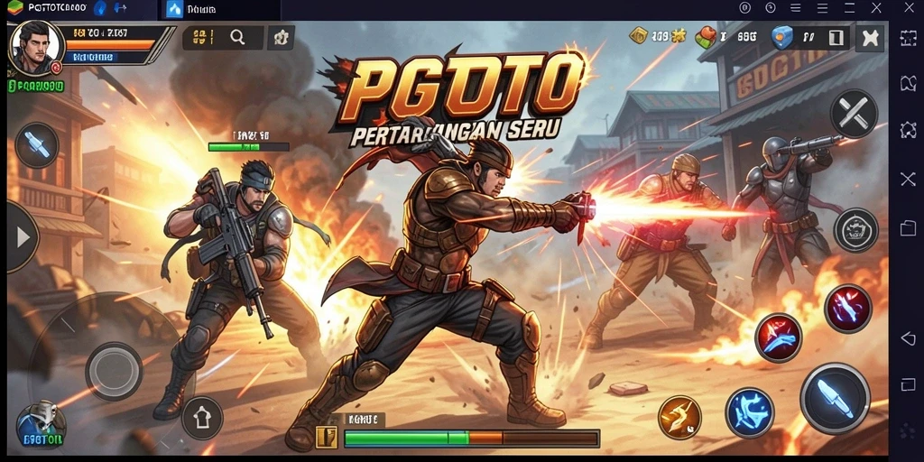 Gameplay PGTOTO yang mendebarkan saat karakter bertarung di arena.