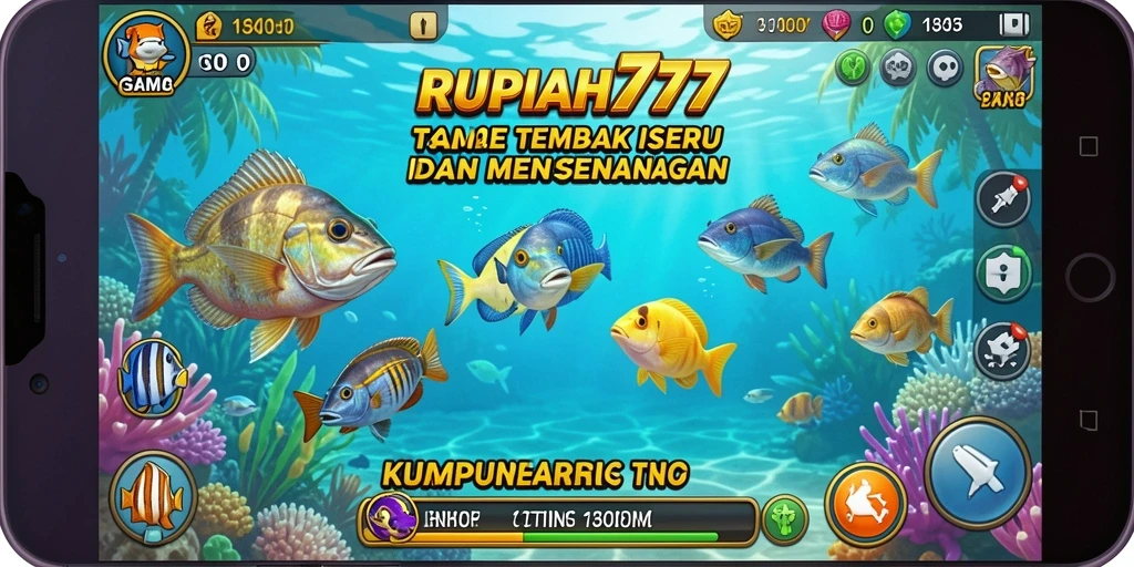 Screenshot menampilkan aksi seru gameplay Tembak Ikan RUPIAH777.