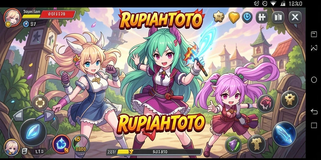 Screenshot gameplay RUPIAHTOTO menampilkan aksi seru karakter Anime.