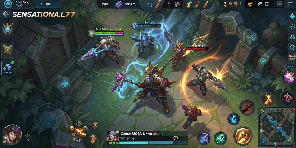 Gameplay menarik di SENSATIONAL77 yang menunjukkan action intens MOBA.