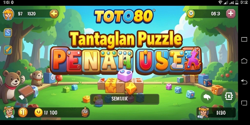 Screenshot gameplay TOTO80 menampilkan pengguna memecahkan puzzle menarik.